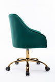 Hearth and Haven Zephyr Swivel Office Chair with Tufted Back and Gold Legs, Green W39531817