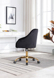 Hearth and Haven Zephyr Swivel Office Chair with Tufted Back and Gold Legs, Black W39531818