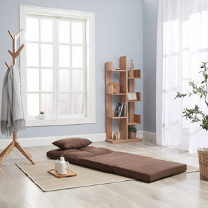 English Elm Triple Fold Down Sofa Bed Adjustable 14-Position Floor Couch with Pillow, Steel Frame, Plush Upholstery W24431118