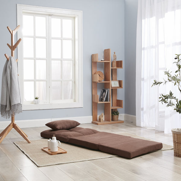 English Elm Triple Fold Down Sofa Bed Adjustable 14-Position Floor Couch with Pillow, Steel Frame, Plush Upholstery W24431118