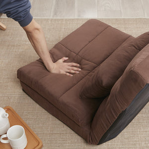 English Elm Triple Fold Down Sofa Bed Adjustable 14-Position Floor Couch with Pillow, Steel Frame, Plush Upholstery W24431118