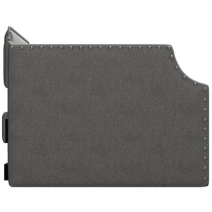 English Elm Upholstered Daybed with Trundle and Nailhead Trim, Twin Sofa Bed with Wood Slat Support, Durable Linen Upholstery Gray SM000501AAE