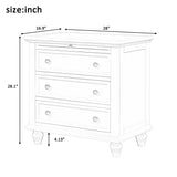 English Elm 3-Drawer Storage Wood Cabinet, End Table With Pull Out Tray (As Same As Wf296671Aab)