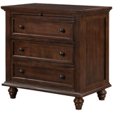 English Elm 3-Drawer Storage Wood Cabinet, End Table With Pull Out Tray (As Same As Wf296671Aad)