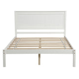 Spectrum Full Size Platform Bed with Strong Wooden Slats and Supporting Legs, White