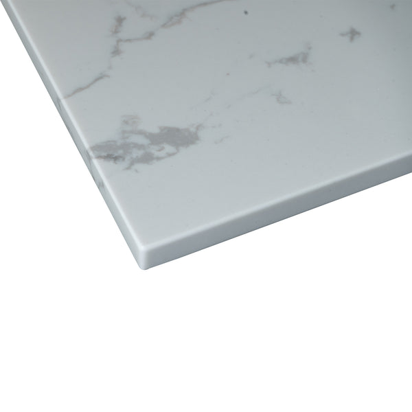 English Elm Montary 37-Inch Carrara Stone Vanity Top With Undermount Sink & Backsplash For Easy Bathroom Upgrade W50921988