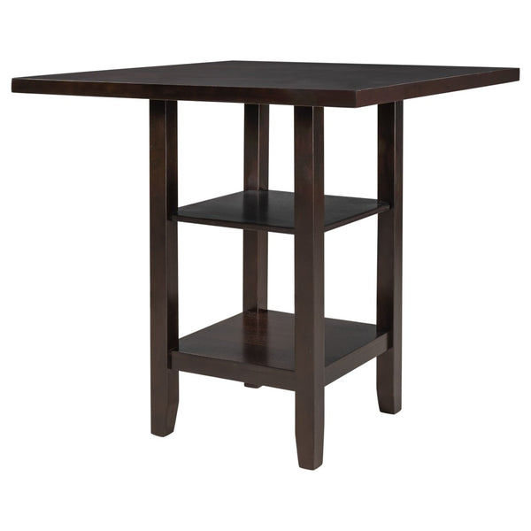 English Elm Trexm Rubberwood Counter Height Dining Set Espresso Finish Upholstered Chairs ST000034AAP