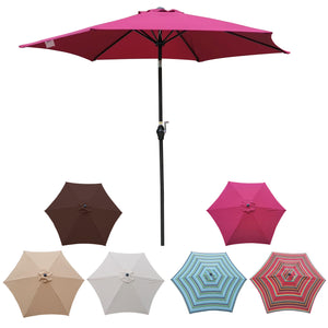 English Elm 9FT Outdoor Patio Umbrella with 108" Hex Canopy, Crank Lift & Tilt, UV40+ Weather-Resistant Steel Pole Burgundy W65632232