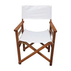 English Elm Folding Populus Wood Director Chair with Breathable Canvas Seat, Durable Foldable Design for Events Natural W49532122
