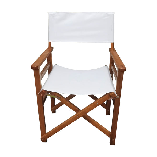 English Elm Folding Populus Wood Director Chair with Breathable Canvas Seat, Durable Foldable Design for Events Natural W49532122