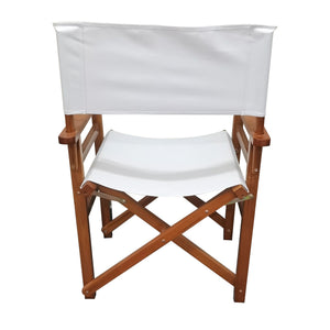 English Elm Folding Populus Wood Director Chair with Breathable Canvas Seat, Durable Foldable Design for Events Natural W49532122