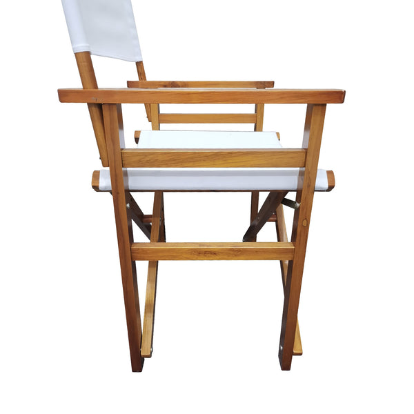English Elm Folding Populus Wood Director Chair with Breathable Canvas Seat, Durable Foldable Design for Events Natural W49532122