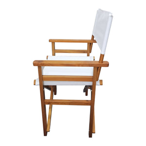 English Elm Folding Populus Wood Director Chair with Breathable Canvas Seat, Durable Foldable Design for Events Natural W49532122