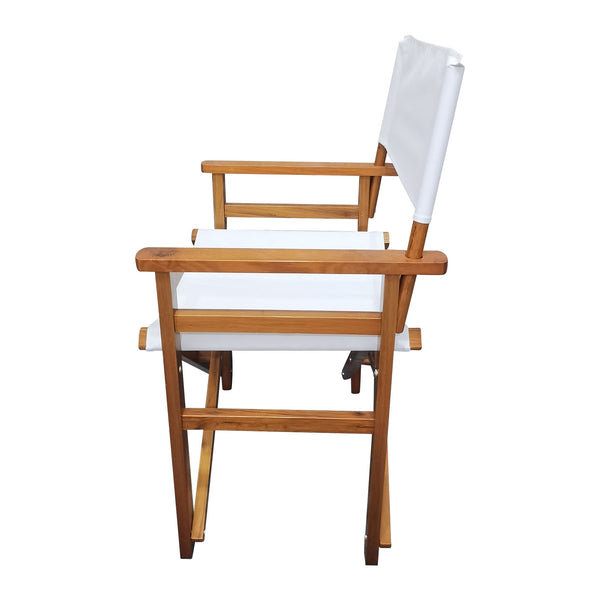 English Elm Folding Populus Wood Director Chair with Breathable Canvas Seat, Durable Foldable Design for Events Natural W49532122