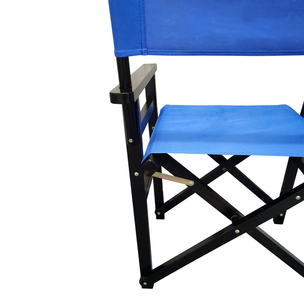 English Elm Folding Populus Wood Director Chair with Breathable Canvas Seat, Durable Foldable Design for Events Black W49532123