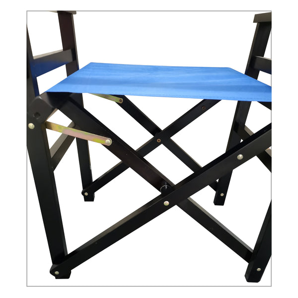 English Elm Folding Populus Wood Director Chair with Breathable Canvas Seat, Durable Foldable Design for Events Black W49532123