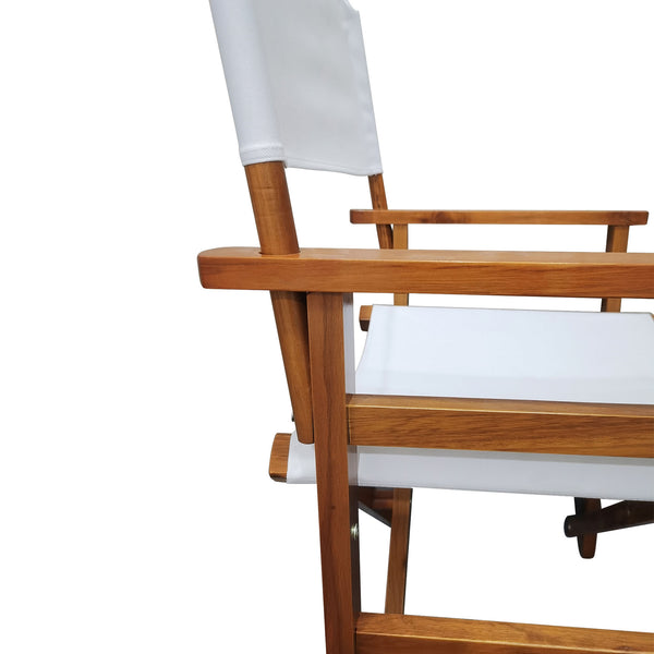 English Elm Folding Populus Wood Director Chair with Breathable Canvas Seat, Durable Foldable Design for Events Natural W49532122