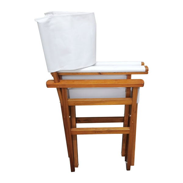English Elm Folding Populus Wood Director Chair with Breathable Canvas Seat, Durable Foldable Design for Events Natural W49532122