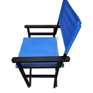 English Elm Folding Populus Wood Director Chair with Breathable Canvas Seat, Durable Foldable Design for Events Black W49532123