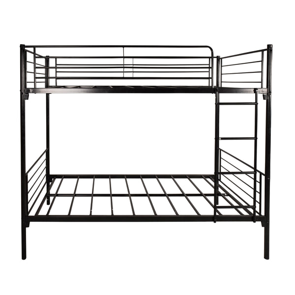 English Elm Twin Metal Bunk Bed Twin over Twin Sturdy Guardrail Ladder Space-Saving High Bottom 36" PlayFriendly W84034154