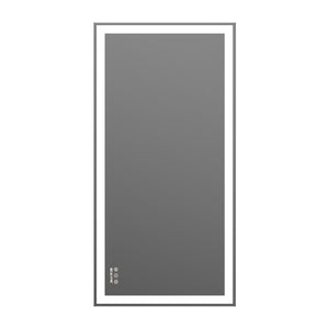 English Elm 48x24 LED Bathroom Vanity Mirror Silver Frame with Anti-Fog, Touch Dimmer, Memory, IP44 Waterproof Tray Shelf W70832310