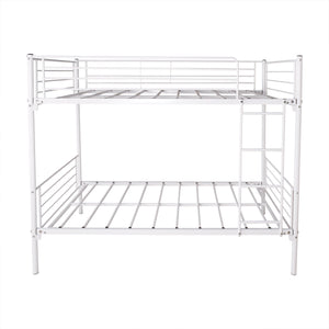 English Elm Twin-Over-Twin Metal Bunk Bed with Ladder, Full Guardrails, Space-Saving Underbed Storage, White W84034153