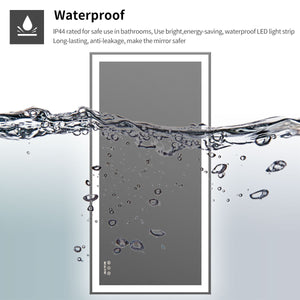 English Elm 48x24 LED Bathroom Vanity Mirror Silver Frame with Anti-Fog, Touch Dimmer, Memory, IP44 Waterproof Tray Shelf W70832310