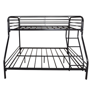 English Elm Heavy Heavy Duty Twin-Over-Full Metal Bunk Bed Frame, 20% Stronger Noise-Free Platform, Black with 9.25" Under-Storage Space W840127266