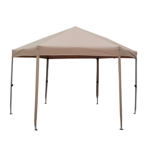 English Elm 13 Ft. Pop-Up Gazebo 13x13x9.2ft Hexagonal Steel Frame Patio Canopy with Mesh Walls & Bag W65632229