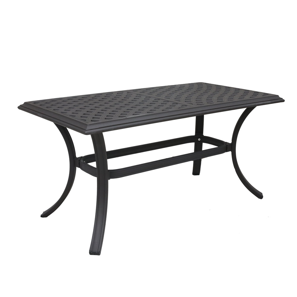 English Elm Coffee Table Halston Collection Espresso Brown Aluminum Outdoor Patio Modern Weather-Resistant 44" ABQ-AHF-LD7289F-21-42