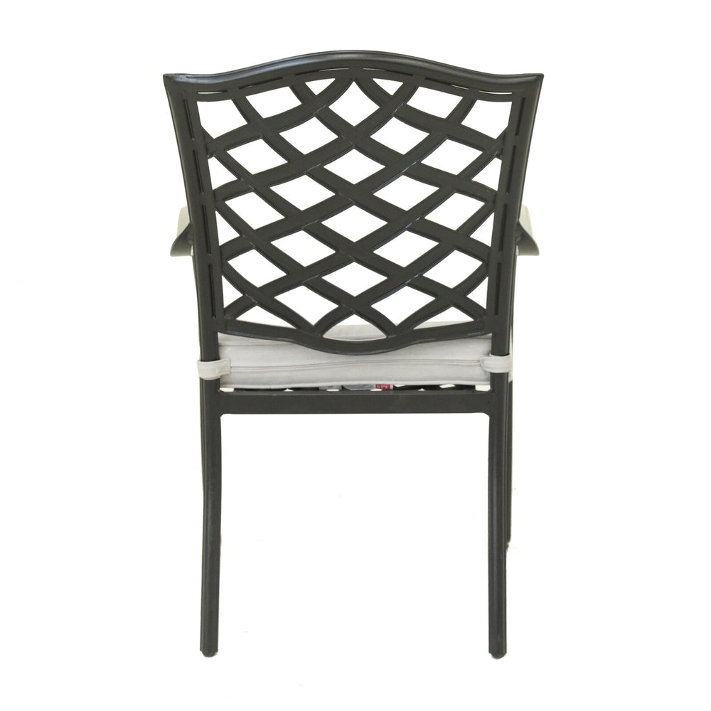 English Elm Dining Arm Chair Cast Silver Set of 2 — Weather-Resistant Aluminum Patio Chairs with Removable Cushions, 250lb Capacity ABQ-AHF-LD15727-1-YB002