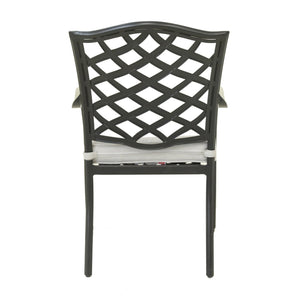 English Elm Dining Arm Chair Cast Silver Set of 2 — Weather-Resistant Aluminum Patio Chairs with Removable Cushions, 250lb Capacity ABQ-AHF-LD15727-1-YB002