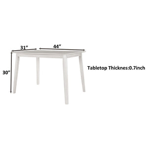 English Elm Topmax Farmhouse Dining Table Solid Rubberwood Legs Two Tone Wood Grain Surface WF280661AAA