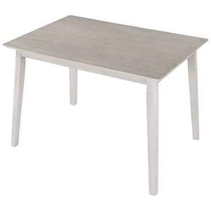 English Elm Topmax Farmhouse Dining Table Solid Rubberwood Legs Two Tone Wood Grain Surface WF280661AAA
