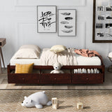 English Elm Orisfur. Twin Size Platform Storage Bed With 3 Drawers