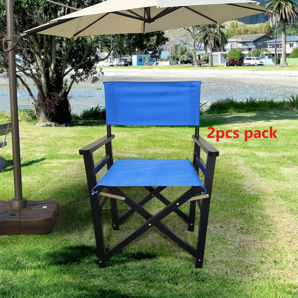 English Elm Folding Populus Wood Director Chair with Breathable Canvas Seat, Durable Foldable Design for Events Black W49532123