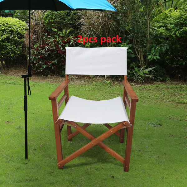 English Elm Folding Populus Wood Director Chair with Breathable Canvas Seat, Durable Foldable Design for Events Natural W49532122