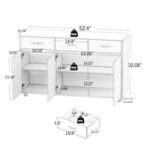 Hearth and Haven Three Doors Side Table-Grey W282S00028