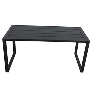 English Elm LOVESEAT Modern Metal Bistro Set with Compact Table, Space-Saving 46.3"L x 24.4"W x 12.6"H Design Black W65632242