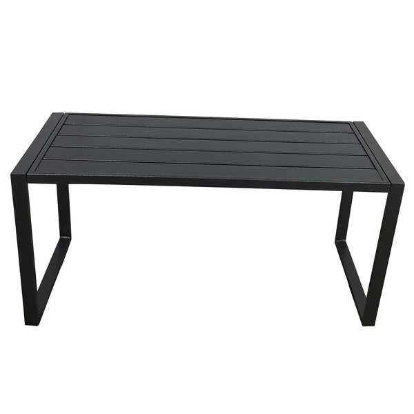 English Elm LOVESEAT Modern Metal Bistro Set with Compact Table, Space-Saving 46.3"L x 24.4"W x 12.6"H Design Black W65632242