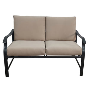 English Elm LOVESEAT Modern Metal Bistro Set with Compact Table, Space-Saving 46.3"L x 24.4"W x 12.6"H Design Black W65632242