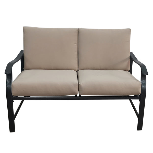 English Elm LOVESEAT Modern Metal Bistro Set with Compact Table, Space-Saving 46.3"L x 24.4"W x 12.6"H Design Black W65632242