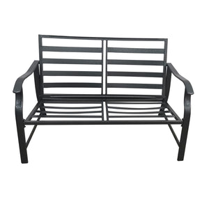 English Elm LOVESEAT Modern Metal Bistro Set with Compact Table, Space-Saving 46.3"L x 24.4"W x 12.6"H Design Black W65632242