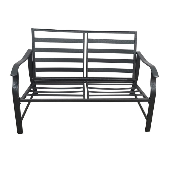 English Elm LOVESEAT Modern Metal Bistro Set with Compact Table, Space-Saving 46.3"L x 24.4"W x 12.6"H Design Black W65632242