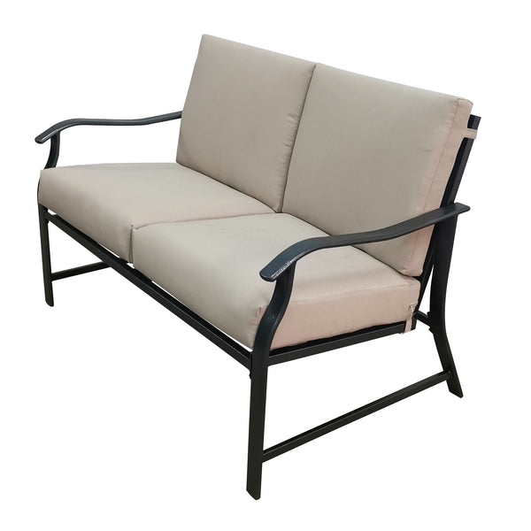English Elm LOVESEAT Modern Metal Bistro Set with Compact Table, Space-Saving 46.3"L x 24.4"W x 12.6"H Design Black W65632242