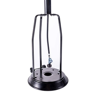 English Elm Outdoor 47,000 BTU Patio Propane Heater 88" Standing Stainless Steel Burner Portable Wheels for Yard Black HYMY-CAPH-7-S