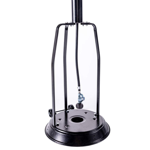 English Elm Outdoor 47,000 BTU Patio Propane Heater 88" Standing Stainless Steel Burner Portable Wheels for Yard Black HYMY-CAPH-7-S