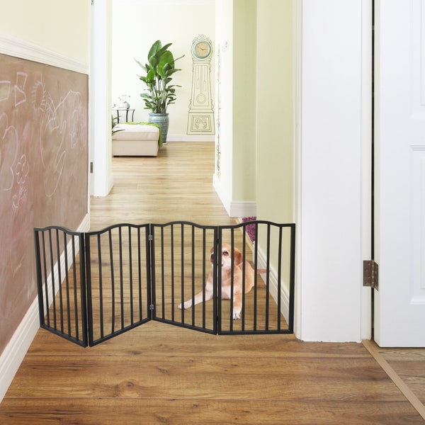 English Elm Pet Gate - Elegant Freestanding Wooden Dog Barrier For Doorways, Stairs, And Room Transitions W49530789-GIGA