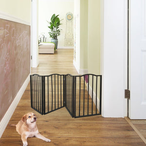 English Elm Pet Gate - Elegant Freestanding Wooden Dog Barrier For Doorways, Stairs, And Room Transitions W49530789-GIGA