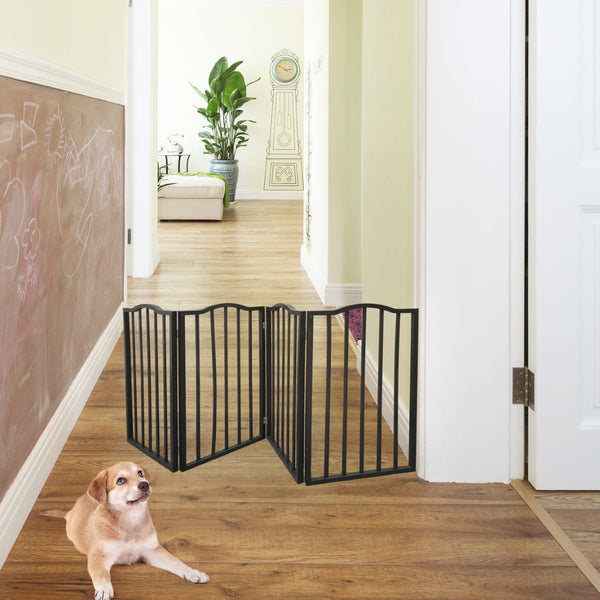 English Elm Pet Gate - Elegant Freestanding Wooden Dog Barrier For Doorways, Stairs, And Room Transitions W49530789-GIGA